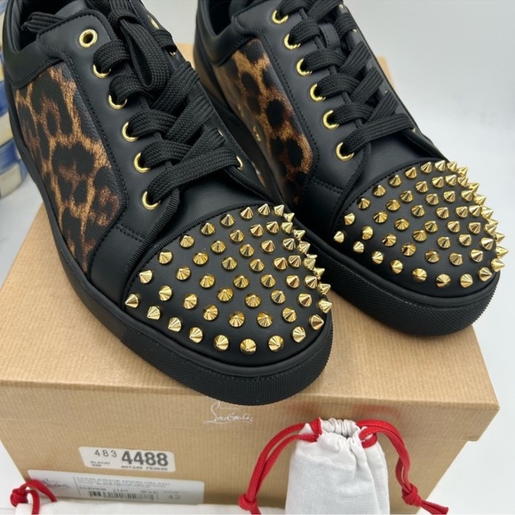 Men’s Christian Louboutin, Louis Jr spikes Orlato flat sneakers size 42 Italy - Picture 4 of 13